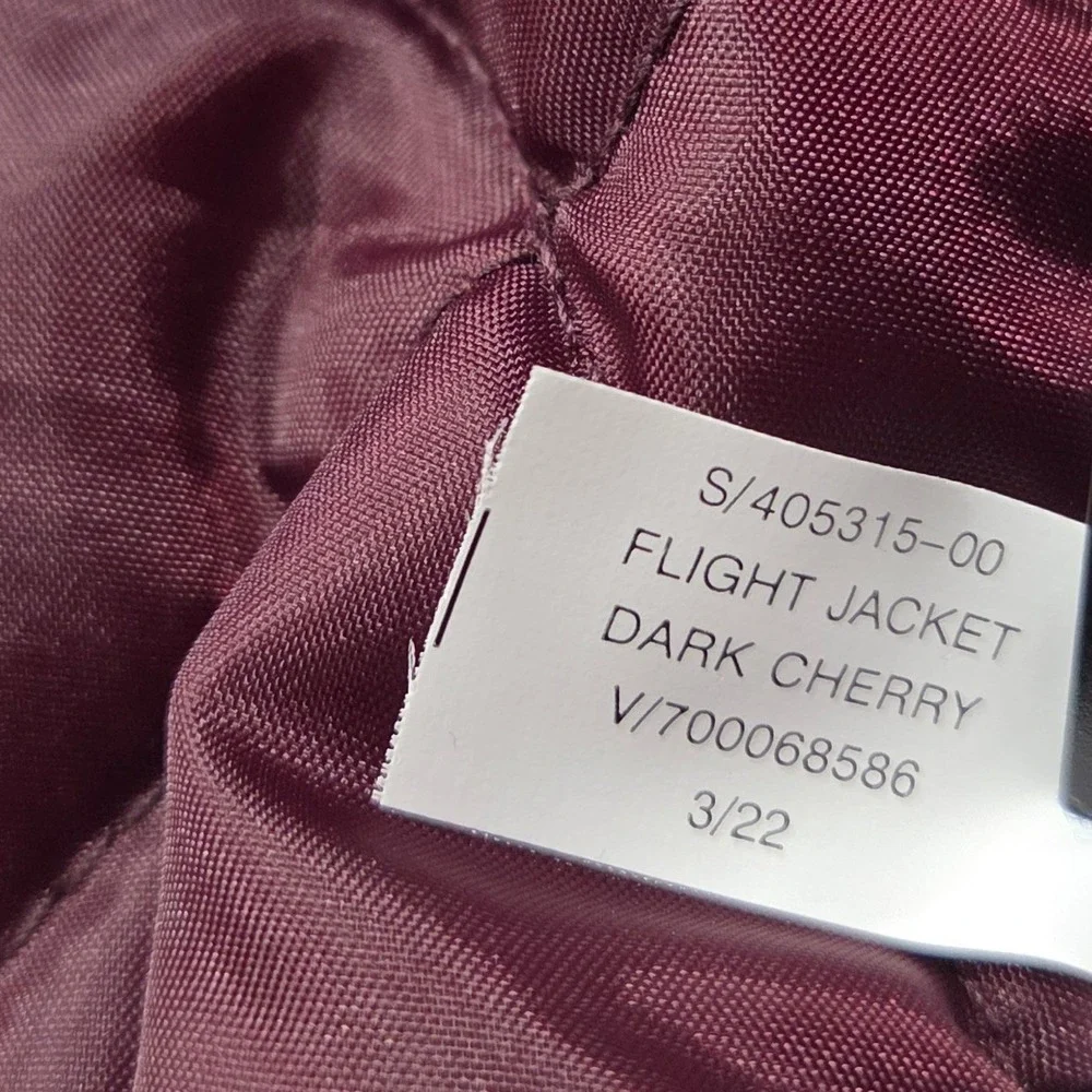 Banana Republic Flight Bomber Jacket Mens Medium Burgundy Quilted Lining Nylon